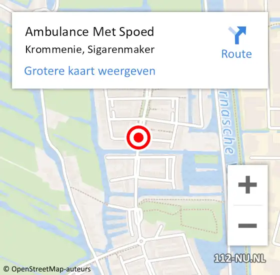 Locatie op kaart van de 112 melding: Ambulance Met Spoed Naar Krommenie, Sigarenmaker op 21 september 2018 12:54