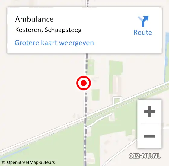 Locatie op kaart van de 112 melding: Ambulance Kesteren, Schaapsteeg op 21 september 2018 14:06