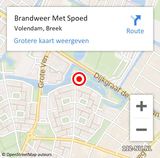 Locatie op kaart van de 112 melding: Brandweer Met Spoed Naar Volendam, Breek op 21 september 2018 18:21