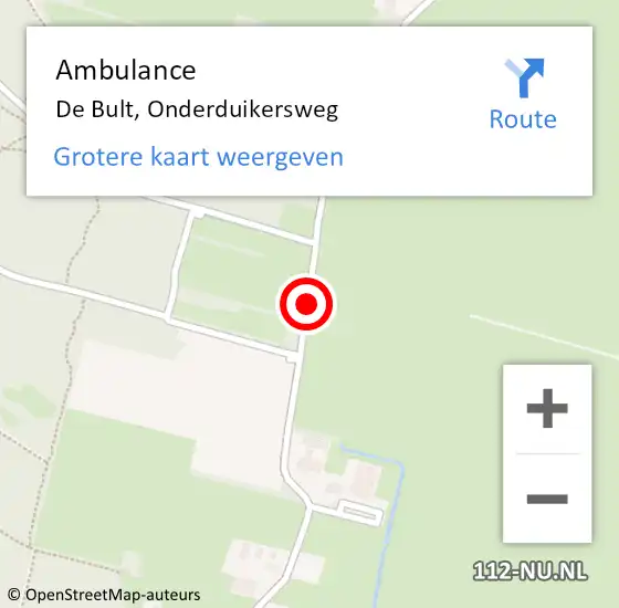 Locatie op kaart van de 112 melding: Ambulance De Bult, Onderduikersweg op 21 september 2018 19:01