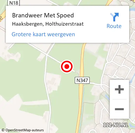 Locatie op kaart van de 112 melding: Brandweer Met Spoed Naar Haaksbergen, Holthuizerstraat op 21 september 2018 19:34