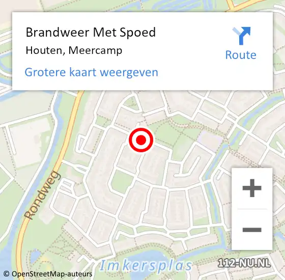 Locatie op kaart van de 112 melding: Brandweer Met Spoed Naar Houten, Meercamp op 21 september 2018 19:53