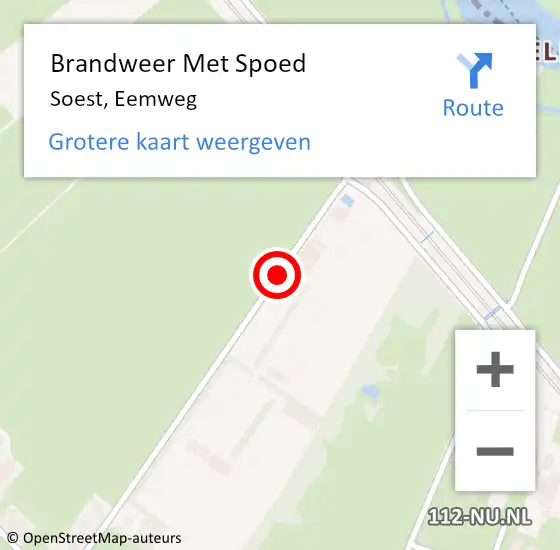 Locatie op kaart van de 112 melding: Brandweer Met Spoed Naar Soest, Eemweg op 21 september 2018 20:00