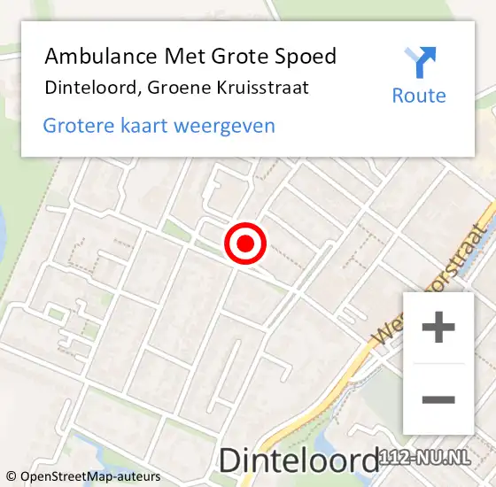 Locatie op kaart van de 112 melding: Ambulance Met Grote Spoed Naar Dinteloord, Groene Kruisstraat op 21 september 2018 20:47