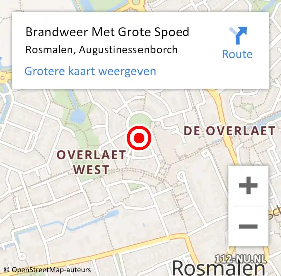 Locatie op kaart van de 112 melding: Brandweer Met Grote Spoed Naar Rosmalen, Augustinessenborch op 22 september 2018 01:47