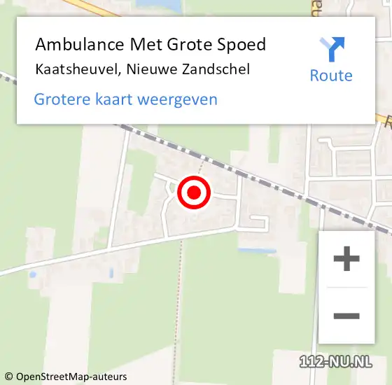 Locatie op kaart van de 112 melding: Ambulance Met Grote Spoed Naar Kaatsheuvel, Nieuwe Zandschel op 22 september 2018 02:20