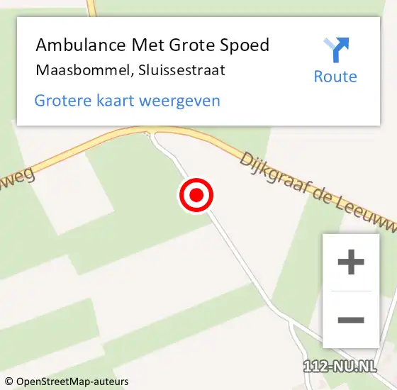 Locatie op kaart van de 112 melding: Ambulance Met Grote Spoed Naar Maasbommel, Sluissestraat op 22 september 2018 06:11