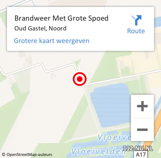 Locatie op kaart van de 112 melding: Brandweer Met Grote Spoed Naar Oud Gastel, Noord op 22 september 2018 07:15