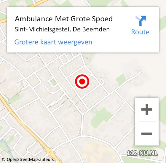 Locatie op kaart van de 112 melding: Ambulance Met Grote Spoed Naar Sint-Michielsgestel, De Beemden op 22 september 2018 11:41