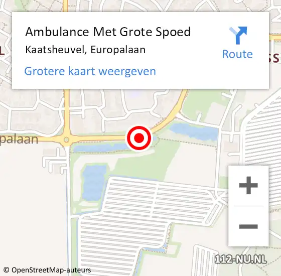 Locatie op kaart van de 112 melding: Ambulance Met Grote Spoed Naar Kaatsheuvel, Europalaan op 22 september 2018 12:17
