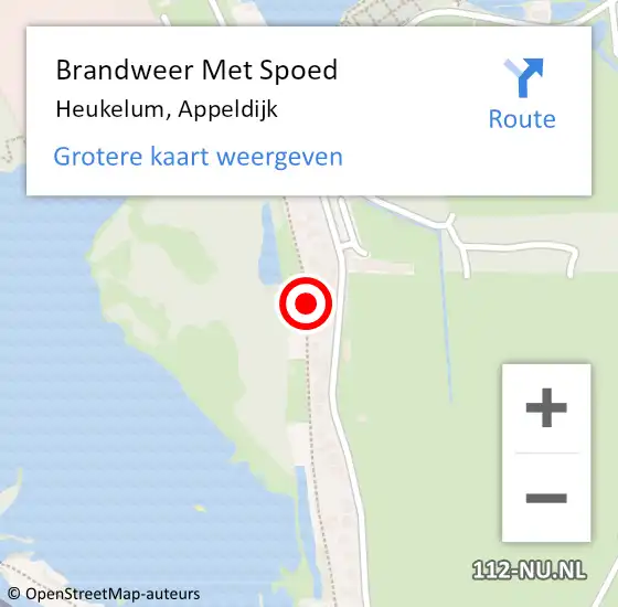 Locatie op kaart van de 112 melding: Brandweer Met Spoed Naar Heukelum, Appeldijk op 22 september 2018 13:16