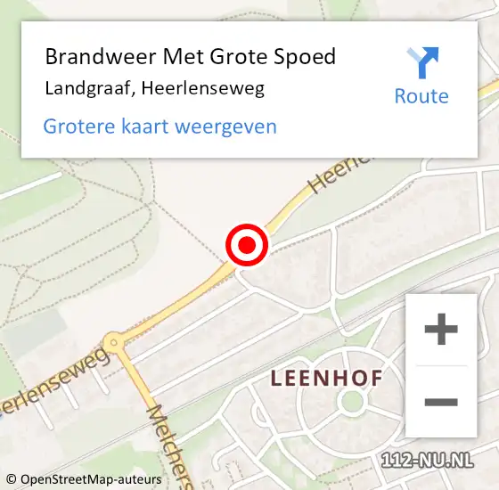 Locatie op kaart van de 112 melding: Brandweer Met Grote Spoed Naar Landgraaf, Heerlenseweg op 22 september 2018 13:27