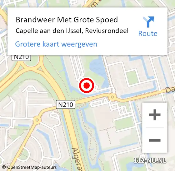 Locatie op kaart van de 112 melding: Brandweer Met Grote Spoed Naar Capelle aan den IJssel, Reviusrondeel op 22 september 2018 13:53
