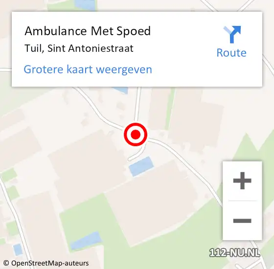 Locatie op kaart van de 112 melding: Ambulance Met Spoed Naar Tuil, Sint Antoniestraat op 22 september 2018 14:31