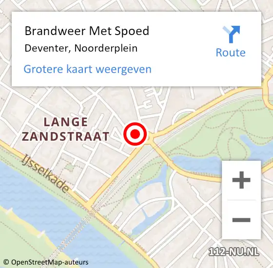 Locatie op kaart van de 112 melding: Brandweer Met Spoed Naar Deventer, Noorderplein op 22 september 2018 14:37