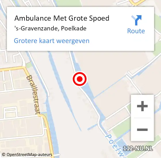 Locatie op kaart van de 112 melding: Ambulance Met Grote Spoed Naar 's-Gravenzande, Poelkade op 22 september 2018 15:04
