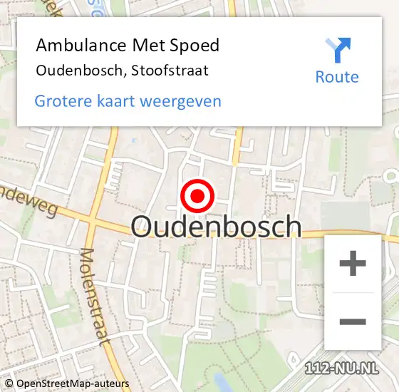 Locatie op kaart van de 112 melding: Ambulance Met Spoed Naar Oudenbosch, Stoofstraat op 22 september 2018 15:59