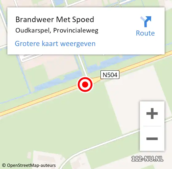 Locatie op kaart van de 112 melding: Brandweer Met Spoed Naar Oudkarspel, Provincialeweg op 22 september 2018 16:03