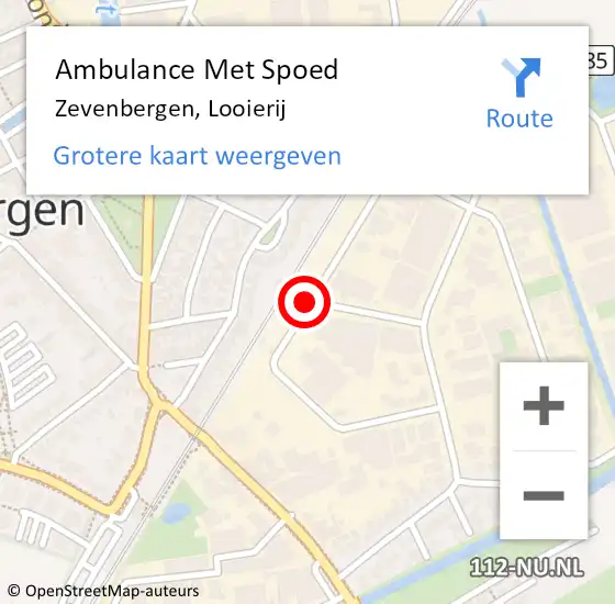 Locatie op kaart van de 112 melding: Ambulance Met Spoed Naar Zevenbergen, Looierij op 22 september 2018 17:03