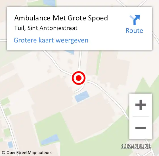 Locatie op kaart van de 112 melding: Ambulance Met Grote Spoed Naar Tuil, Sint Antoniestraat op 22 september 2018 17:19