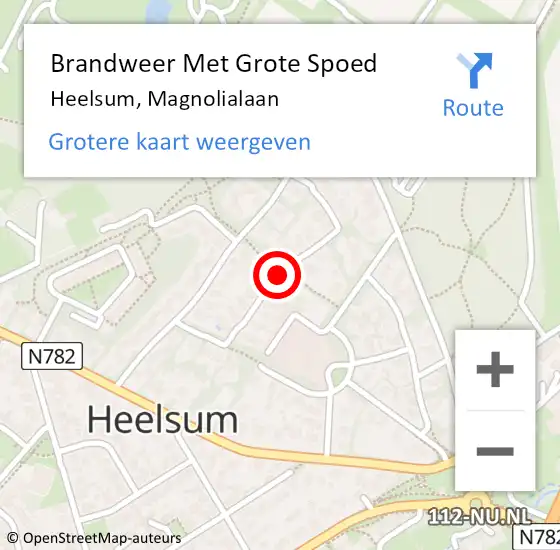 Locatie op kaart van de 112 melding: Brandweer Met Grote Spoed Naar Heelsum, Magnolialaan op 22 september 2018 19:17