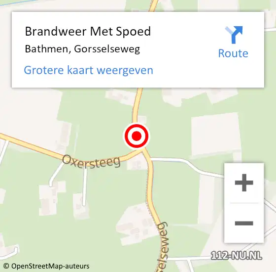 Locatie op kaart van de 112 melding: Brandweer Met Spoed Naar Bathmen, Gorsselseweg op 22 september 2018 19:49