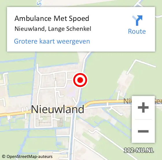 Locatie op kaart van de 112 melding: Ambulance Met Spoed Naar Nieuwland, Lange Schenkel op 22 september 2018 20:25