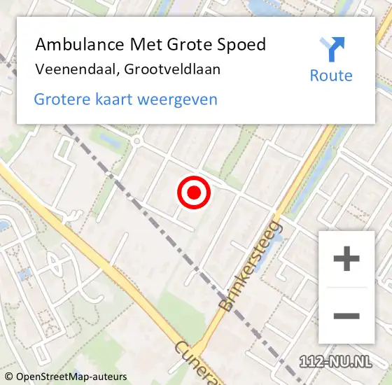 Locatie op kaart van de 112 melding: Ambulance Met Grote Spoed Naar Veenendaal, Grootveldlaan op 9 maart 2014 22:16