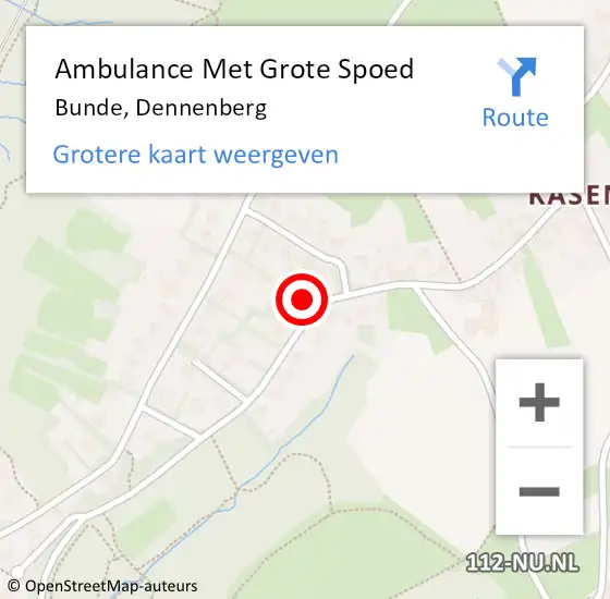 Locatie op kaart van de 112 melding: Ambulance Met Grote Spoed Naar Bunde, Dennenberg op 9 maart 2014 22:24