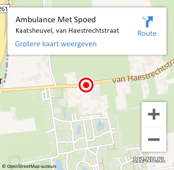 Locatie op kaart van de 112 melding: Ambulance Met Spoed Naar Kaatsheuvel, van Haestrechtstraat op 22 september 2018 22:20