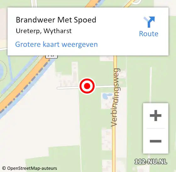 Locatie op kaart van de 112 melding: Brandweer Met Spoed Naar Ureterp, Wytharst op 23 september 2018 01:02