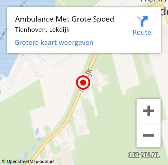 Locatie op kaart van de 112 melding: Ambulance Met Grote Spoed Naar Tienhoven, Lekdijk op 23 september 2018 01:47