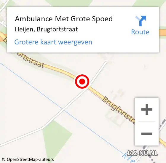 Locatie op kaart van de 112 melding: Ambulance Met Grote Spoed Naar Heijen, Brugfortstraat op 23 september 2018 03:59