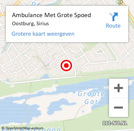 Locatie op kaart van de 112 melding: Ambulance Met Grote Spoed Naar Oostburg, Sirius op 23 september 2018 04:17