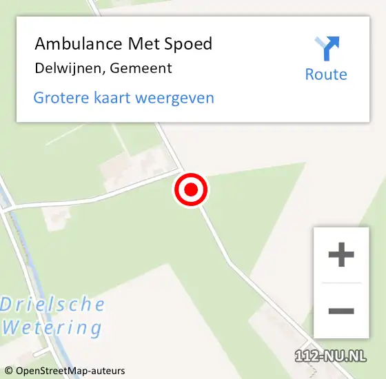 Locatie op kaart van de 112 melding: Ambulance Met Spoed Naar Delwijnen, Gemeent op 23 september 2018 05:13