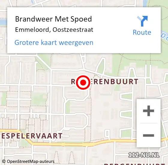 Locatie op kaart van de 112 melding: Brandweer Met Spoed Naar Emmeloord, Oostzeestraat op 9 maart 2014 23:08