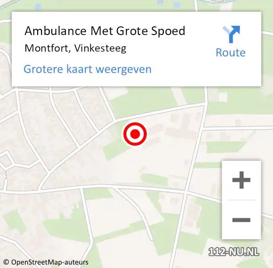 Locatie op kaart van de 112 melding: Ambulance Met Grote Spoed Naar Montfort, Vinkesteeg op 23 september 2018 06:48