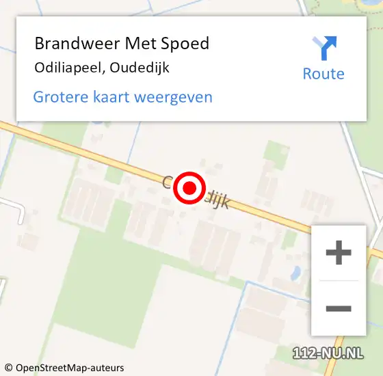 Locatie op kaart van de 112 melding: Brandweer Met Spoed Naar Odiliapeel, Oudedijk op 23 september 2018 08:21