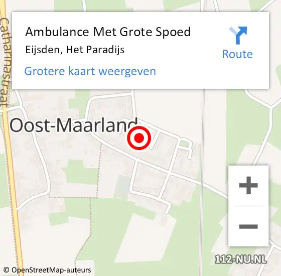 Locatie op kaart van de 112 melding: Ambulance Met Grote Spoed Naar Eijsden, Het Paradijs op 24 september 2013 21:41