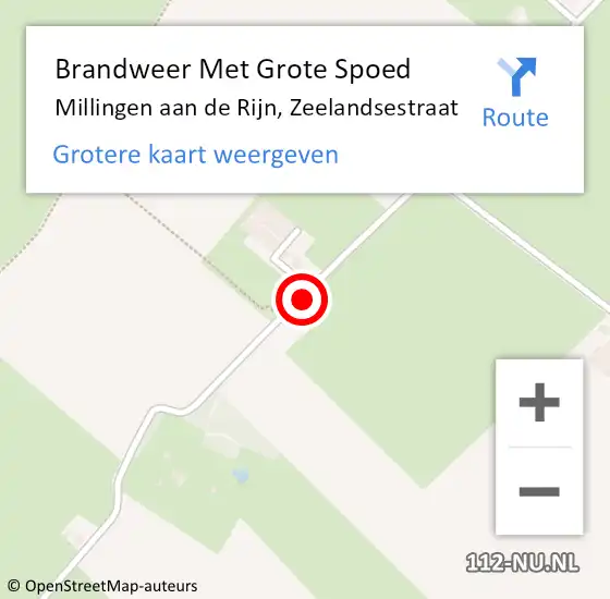 Locatie op kaart van de 112 melding: Brandweer Met Grote Spoed Naar Millingen aan de Rijn, Zeelandsestraat op 23 september 2018 10:55