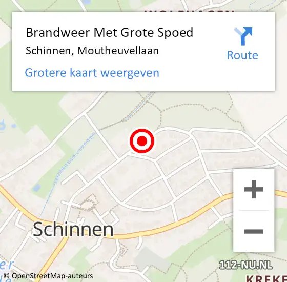 Locatie op kaart van de 112 melding: Brandweer Met Grote Spoed Naar Schinnen, Moutheuvellaan op 23 september 2018 11:06