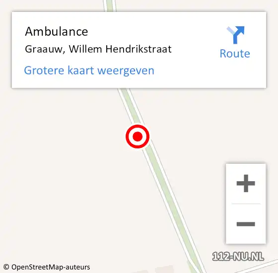Locatie op kaart van de 112 melding: Ambulance Graauw, Willem Hendrikstraat op 23 september 2018 11:12