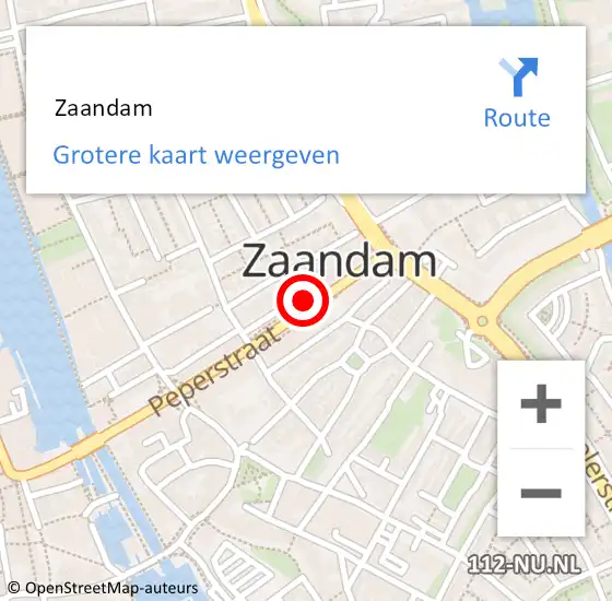 Locatie op kaart van de 112 melding:  Zaandam op 23 september 2018 11:32
