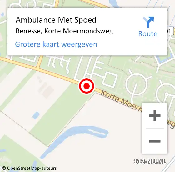 Locatie op kaart van de 112 melding: Ambulance Met Spoed Naar Renesse, Korte Moermondsweg op 23 september 2018 13:00