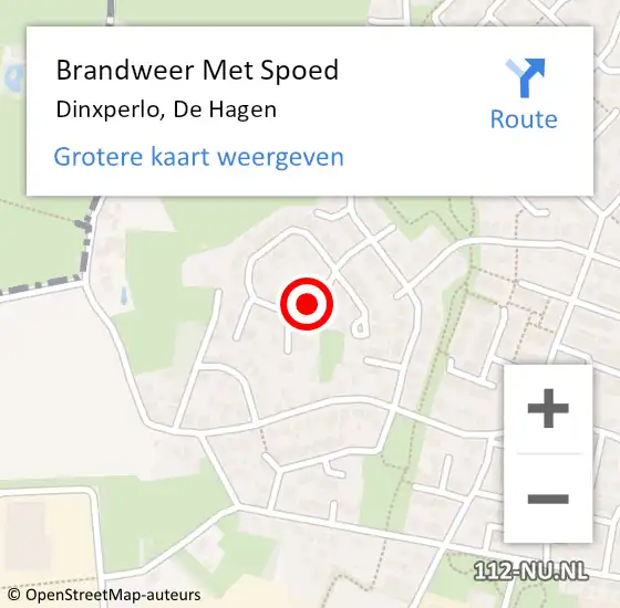 Locatie op kaart van de 112 melding: Brandweer Met Spoed Naar Dinxperlo, De Hagen op 23 september 2018 13:48