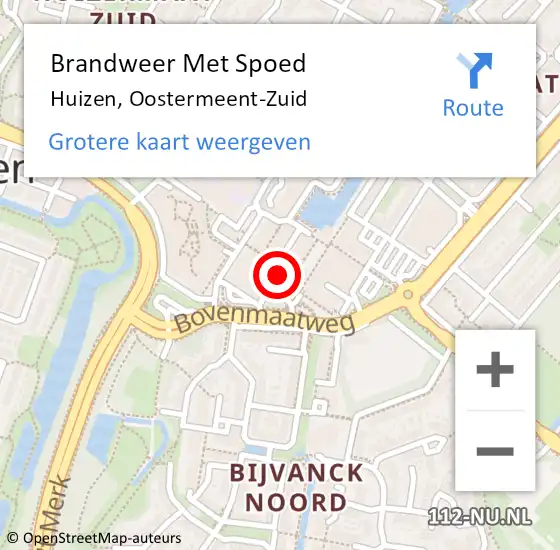 Locatie op kaart van de 112 melding: Brandweer Met Spoed Naar Huizen, Oostermeent-Zuid op 23 september 2018 15:34