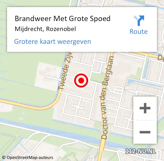 Locatie op kaart van de 112 melding: Brandweer Met Grote Spoed Naar Mijdrecht, Rozenobel op 23 september 2018 16:16