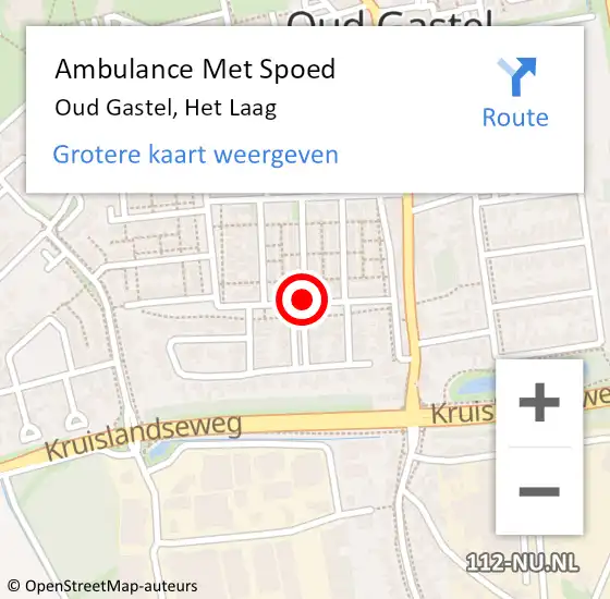 Locatie op kaart van de 112 melding: Ambulance Met Spoed Naar Oud Gastel, Het Laag op 23 september 2018 16:39