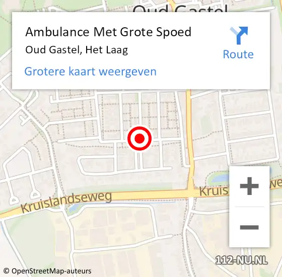 Locatie op kaart van de 112 melding: Ambulance Met Grote Spoed Naar Oud Gastel, Het Laag op 23 september 2018 17:03