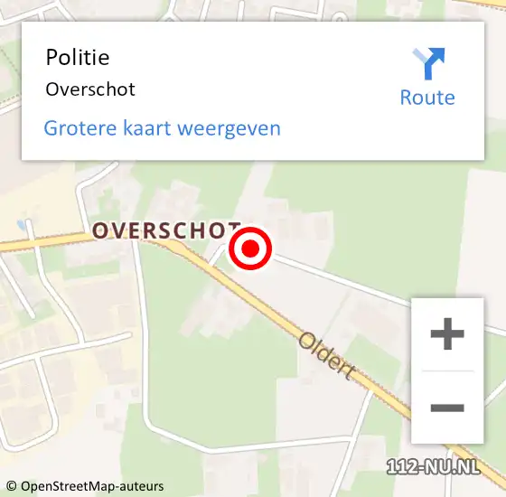 Locatie op kaart van de 112 melding: Politie Overschot op 23 september 2018 17:59